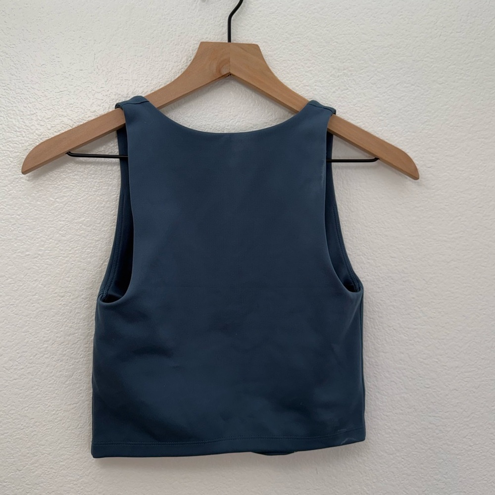 Girlfriend Collective Bella Scoop Tank Laguna Blue Small Shelf Bra Sleeveless - Picture 4 of 7